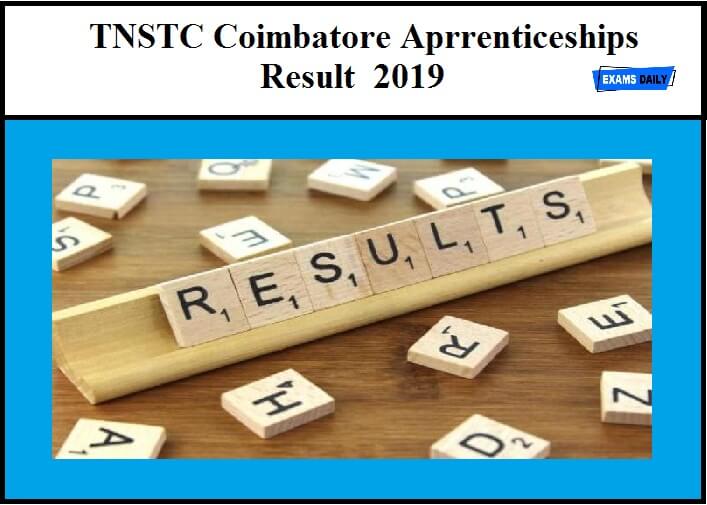 TNSTC Coimbatore Aprrenticeships Result 2019