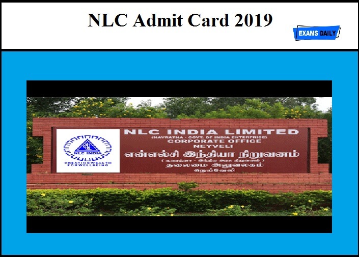 nlc admit card 2019