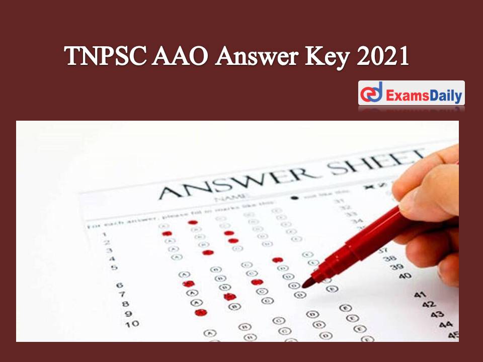 TNPSC AAO Answer Key 2021