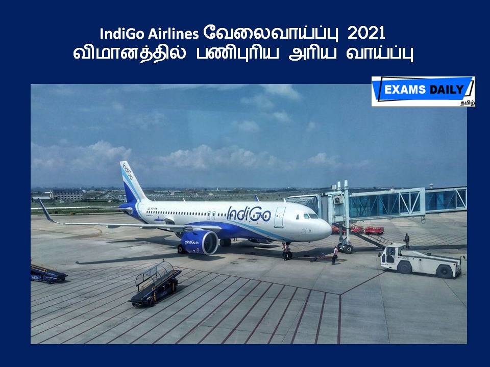IndiGo Airlines வேலைவாய்ப்பு 2021 - விமானத்தில் பணிபுரிய அரிய வாய்ப்பு