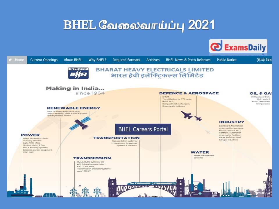 BHEL வேலைவாய்ப்பு 2021