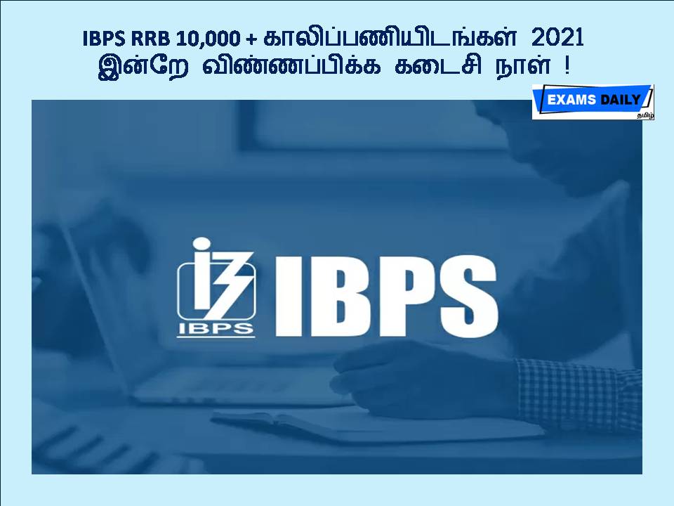 IBPS RRB 10,000 காலிப்பணியிடங்கள் 2021 - இன்றே விண்ணப்பிக்க கடைசி நாள் !