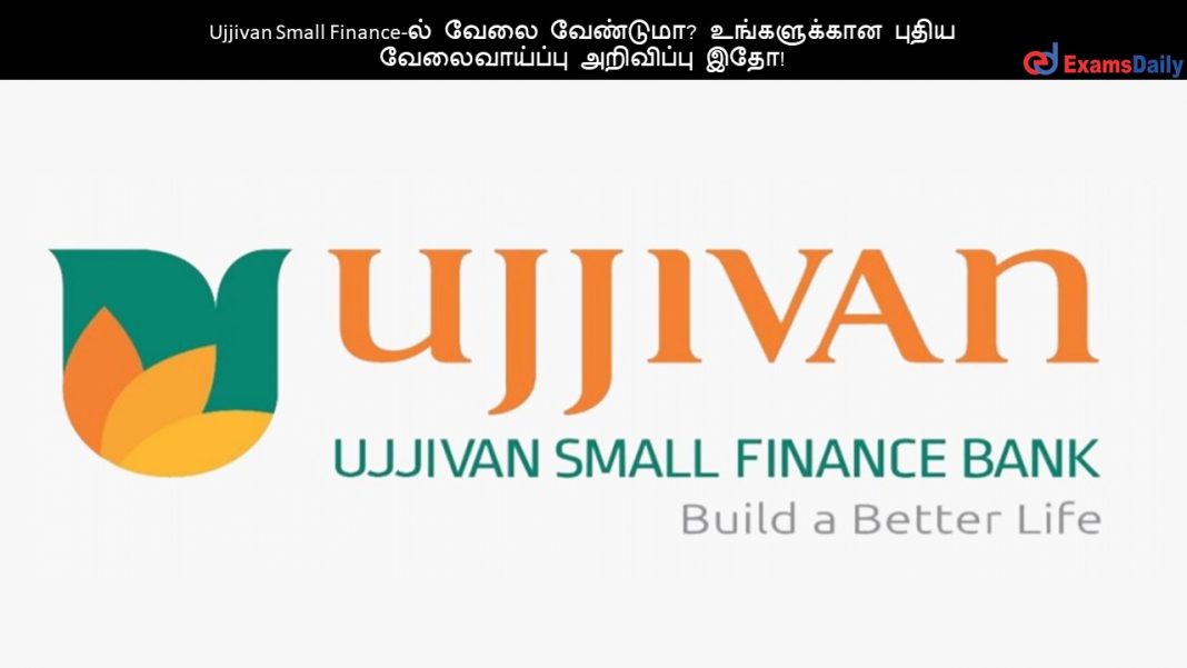Ujjivan Small Finance-ல் வேலை வேண்டுமா? உங்களுக்கான புதிய வேலைவாய்ப்பு அறிவிப்பு இதோ!