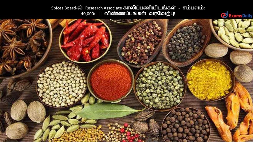 Spices Board-?? Research Associate ????????????????? - ???????: 40,000/- || ????????????? ????????! Spices Board-?? Research Associate ????????????????? - ???????: 40,000/- || ????????????? ????????!