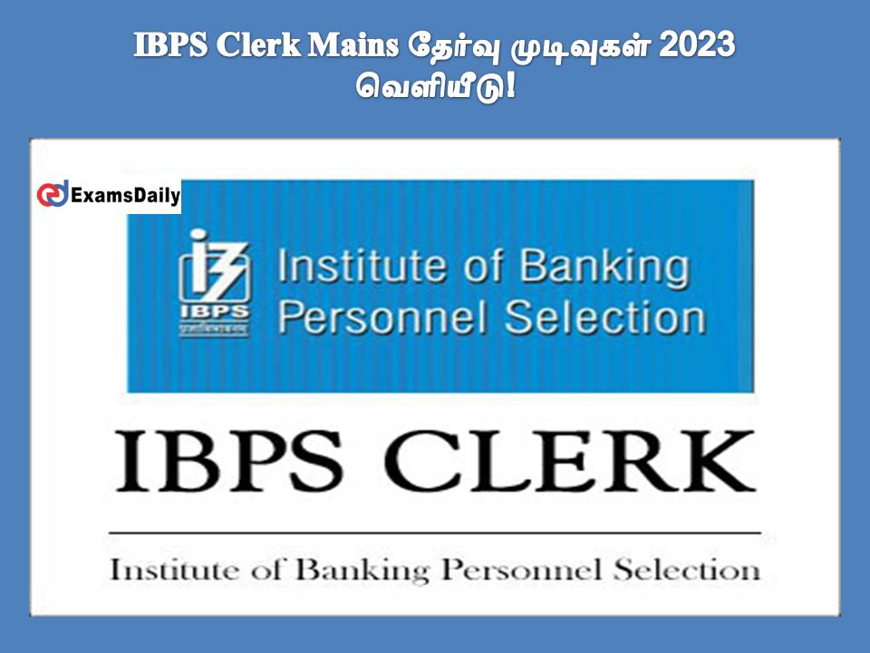 IBPS Clerk Mains தேர்வு முடிவுகள் 2023 - வெளியீடு!