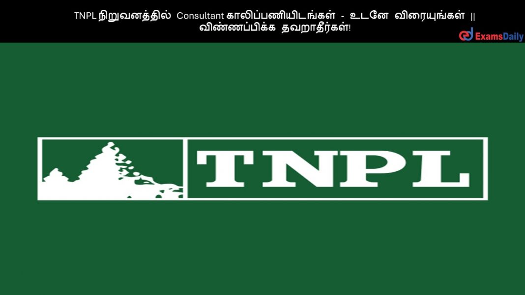 TNPL ???????????? Consultant ????????????????? - ???? ??????????? || ???????????? ???????????! TNPL ???????????? Consultant ????????????????? - ???? ??????????? || ???????????? ???????????!