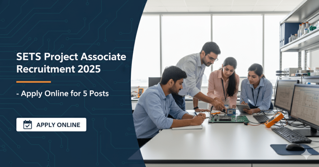 SETS வேலைவாய்ப்பு 2025 – Project Associate பணியிடங்கள் | மாத சம்பளம் ₹60,000 வரை | ஆன்லைனில் விண்ணப்பிக்கவும்