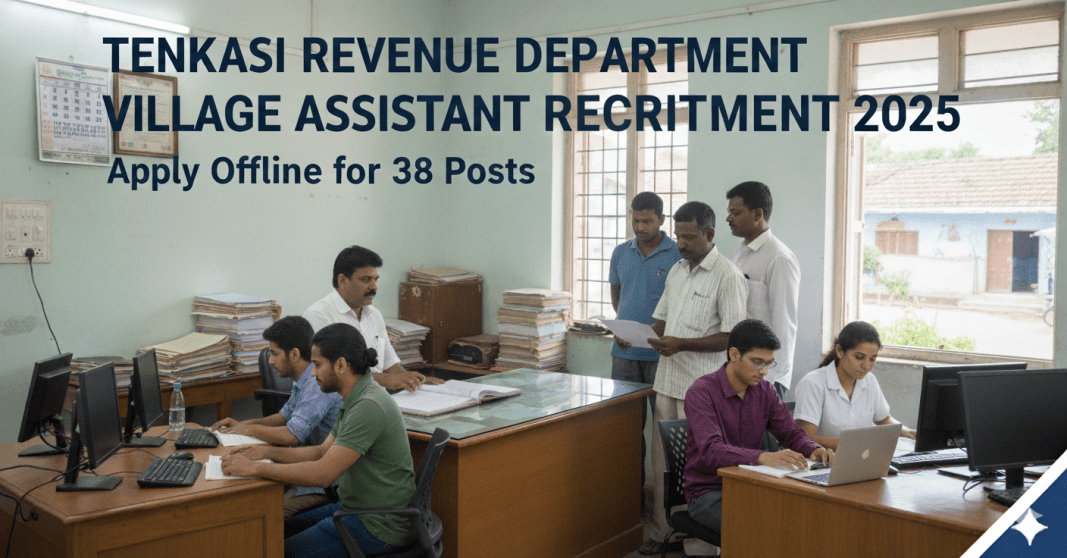 தென்காசி வருவாய் துறை Village Assistant ஆட்சேர்ப்பு 2025 – 38 பதவிகள் | 10TH தகுதி | விண்ணப்பிக்க காலம் 24-10-2025 வரை