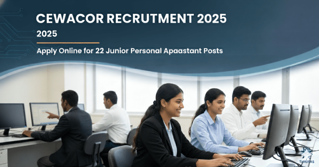 CEWACOR ஆட்சேர்ப்பு 2025 – 22 ஜூனியர் பெர்சனல் அசிஸ்டென்ட் பணியிடங்கள் | மாத சம்பளம் ₹29,000 – ₹93,000 வரை CEWACOR ??????????? 2025 – 22 ??????? ???????? ??????????? ??????????? | ??? ??????? ?29,000 – ?93,000 ???