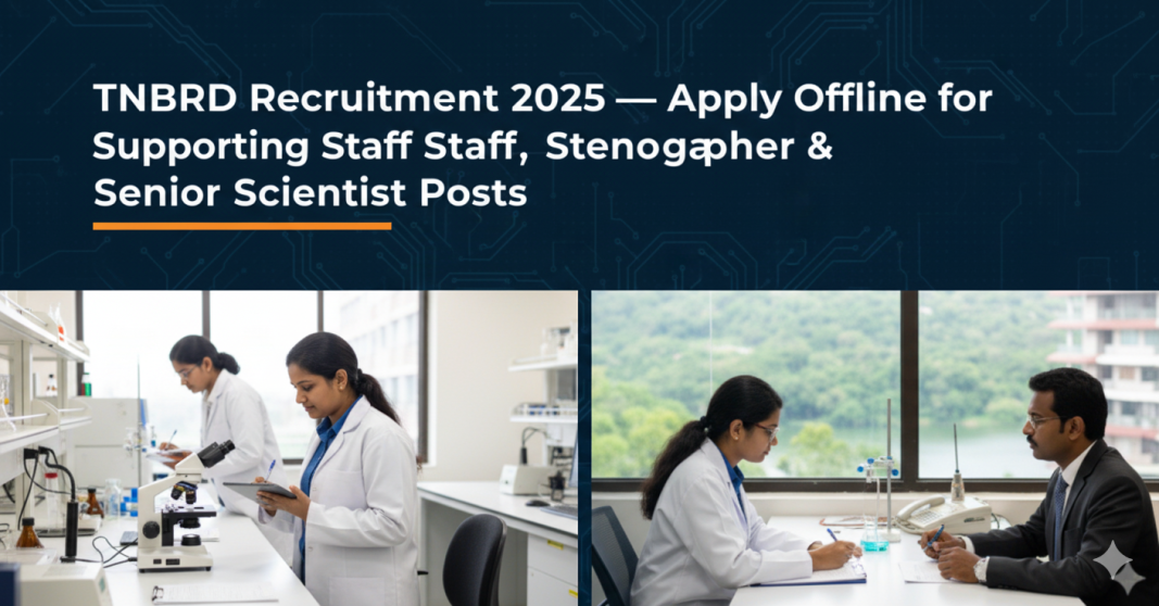 TNBRD வேலைவாய்ப்பு 2025 – Supporting Staff, Stenographer & Senior Scientist பணியிடங்கள் | ஆஃப்லைனில் விண்ணப்பிக்கவும் TNBRD ???????????? 2025 – Supporting Staff, Stenographer & Senior Scientist ??????????? | ?????????? ????????????????