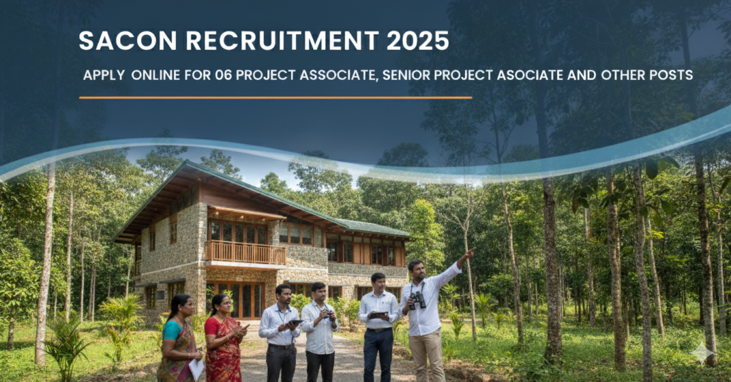 SACON வேலைவாய்ப்பு 2025 – 6 காலியிடங்கள் Project Associate, Senior Project Associate & Manager | ஆன்லைன் விண்ணப்பம்