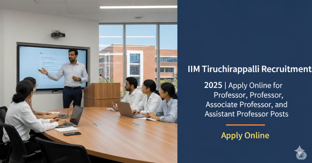 IIM திருச்சிராப்பள்ளி வேலைவாய்ப்பு 2025 | பேராசிரியர், இணை பேராசிரியர், உதவி பேராசிரியர் | ஆன்லைனில் விண்ணப்பிக்கலாம்