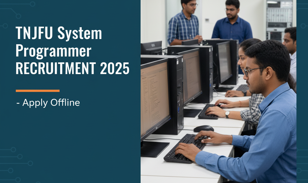 TNJFU வேலைவாய்ப்பு 2025 – System Programmer பணியிடங்கள் | M.E/M.Tech, MCA தகுதி பெற்றவர்கள் விண்ணப்பிக்கலாம் TNJFU வேலைவாய்ப்பு 2025 – System Programmer பணியிடங்கள் | M.E/M.Tech, MCA தகுதி பெற்றவர்கள் விண்ணப்பிக்கலாம்