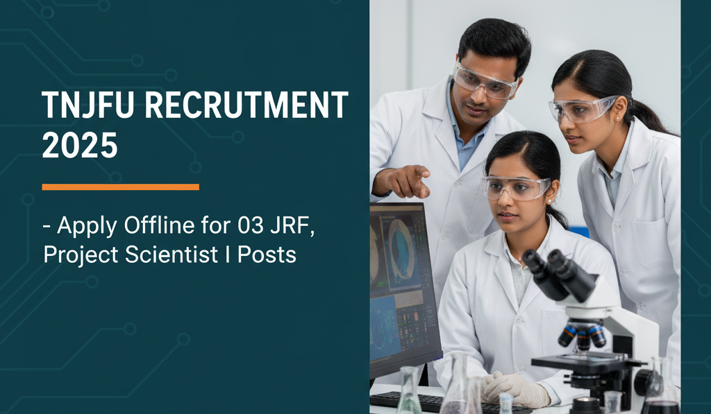 TNJFU வேலைவாய்ப்பு 2025 – JRF, Project Scientist I மற்றும் பிற பணியிடங்கள் | ₹56,000 வரை சம்பளம் | விண்ணப்பிக்க கடைசி தேதி 09 நவம்பர் 2025 TNJFU ???????????? 2025 – JRF, Project Scientist I ??????? ??? ??????????? | ?56,000 ??? ??????? | ???????????? ????? ???? 09 ??????? 2025